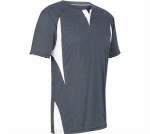 Maillot de baseball unisexe bleu et noir à manches courtes, fermeture boutonnée, tissu en maille respirant, coupe classique, vêtements toutes saisons, col en V - Product Image 6