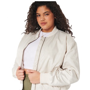 Women's High Quality Winter <b>Quilted</b> Bomber <b>Jacket</b> Fashion Knitted Crew Neck Zipper Solid Color Custom Design Breathable - Product Image 5