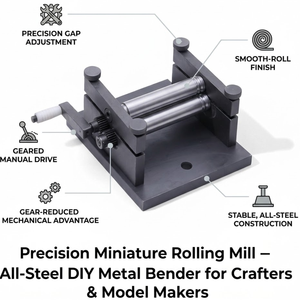 <b>Precision</b> Miniature | Rolling Mill Machine | Geared Manual Metal Roller for Wire Sheet | Bending Jewelry | Craft <b>Tool</b> | Set - Product Image 3