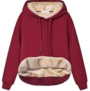 Wholesale <b>Women</b> Winter Sharpa Lined <b>Fleece</b> Knitted Eco-Friendly Breathable Thick Thermal 380g Pullover sherpa Faux Fur <b>Hoodie</b> - Product Image 6