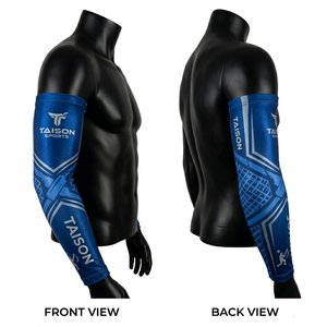 Manguito de Cricket Premium de Poliéster y Spandex con Diseño de Panel Degradado Azul, Impresión por Sublimación, Logotipo Personalizado, Transpirable y Elástico - Product Image 1