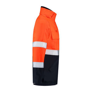 <b>Orange</b> <b>Hi</b> <b>Vis</b> Polyester Reflective Safety <b>Jacket</b> Custom Logo Zipper Workwear High Visibility Fluorescent <b>jacket</b> Bomber Style - Product Image 2