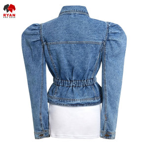 Ryan เสื้อแจ็กเก็ตยีนส์สำหรับผู้หญิงผ้าสวมใส่สบายระบายอากาศได้ดีพร้อมโลโก้ออกแบบได้ตามต้องการ - Product Image 2