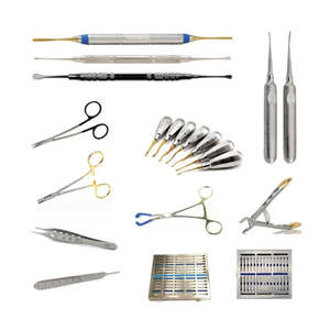 Kit de Chirurgie Générale pour Implants Dentaires : Élévateurs Luxateurs à Micro-Serrations, Cassette de Stérilisation Manuelle, Argent, Certifié CE, Haute Qualité - Product Image 3