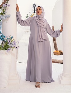 Daily Wear Womens Modest Saudi Royal Nida Full Covered Maxi Prayer Wear Hijab Niqab High Neck All Seasons Elastic Sleeves - Product Image 4