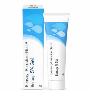 Gel Crema para el Tratamiento del Acné con Peróxido de Benzoilo Benxop, Marca Genérica, 5%, Tubo de 20g, Venta al Por Mayor - Product Image 1