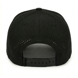 หมวกแก๊ปแบบ Snapback 5 ชิ้นส่วน พรีเมียมสั่งทำพิเศษ ปีกโค้งสำเร็จรูป ตัดด้วยเลเซอร์ ผ้าเดนิมเจาะรู โพลีเอสเตอร์/คอตตอน สปอร์ต ปักลายนูน 3 มิติ - Product Image 4