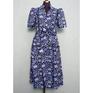 Vestido de Verano de Algodón con Estampado Floral, Hecho a Mano en India, de Manga Corta, para Despedida de Soltera, Ecológico, Regalo Personalizado - Product Image 3