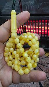 Elegant Eco-Friendly Handmade Round <b>Honey</b> Resin Tasbeeh for Zikr - Product Image 2