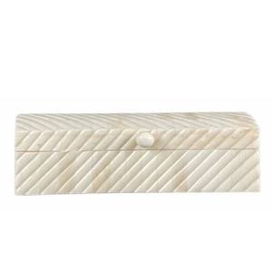 Boîte à bijoux en bois naturel avec incrustation d'os, faite à la main, qualité export, support pour fruits secs, design minimaliste, double étages, empilable - Product Image 4