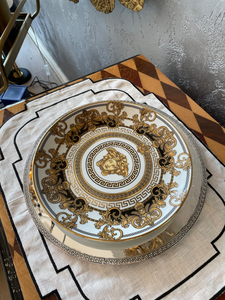 Assiette de présentation ronde élégante en métal argenté, dessous de plat décoratif, plateau de service pour mariage, fête, banquet, décoration de table - Product Image 6
