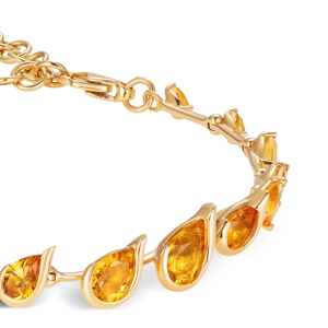 Bracelet chaîne en topaze plaqué or jaune pour femme, forme goutte d'eau, classique, à porter au quotidien - Product Image 3