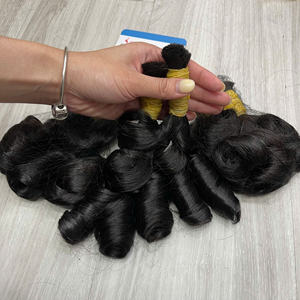 Cheveux humains bouclés en vrac de qualité supérieure, 100 % cheveux Remy vietnamiens, noir naturel, pour tressage - Product Image 5