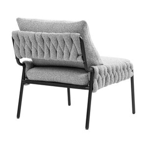 Sillón Chaise Longue Moderno y Cómodo con Tapicería Trenzada, Estructura Metálica y Cojín Suave para Sala de Estar o Dormitorio - Product Image 6