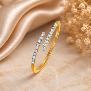 Anillo Abierto con Diamante Cultivado en Laboratorio para Mujer, Oro Amarillo de 10K, 14K, 18K y Plata 925, Plata 935, Diamante de Corte Redondo, Anillo Ajustable de Moda - Product Image 1