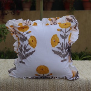 Funda de Cojín de Algodón Indio con Estampado Floral Estilo Side, en Algodón Puro para Uso en el Hogar y Hoteles - Product Image 2