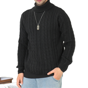 <b>Men</b> Thick Knitted <b>Turtleneck</b> <b>Sweater</b> Solid Color Full Sleeve Pullover Winter Warm Clothing - Product Image 5