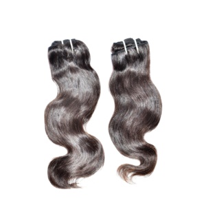 100% naturel cuticule alignée brut indien vague de corps vierge couleur noir machine double trame vague profonde traitement aucun cheveux humains - Product Image 1