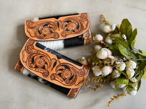 Pochette en cuir repoussé à la main à la mode Style occidental carte de crédit en cuir de vachette Long portefeuille portefeuilles de téléphone en cuir véritable de haute qualité - Product Image 3