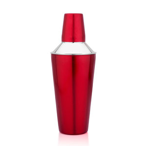 Premium Fancy Metal Stainless Steel <b>Cocktail</b> <b>Shaker</b> Red Beverage Mixer 500mL Capacity Bar Accessories Mocktail <b>Set</b> Serving - Product Image 2