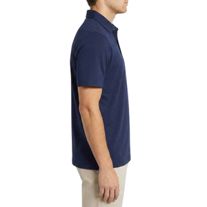 Camiseta Polo de Manga Corta para Hombre, Color Azul Marino Sólido, Poliéster, Corte Regular, Informal, Tejido Transpirable, Diseño Personalizado, Venta al Por Mayor - Product Image 2