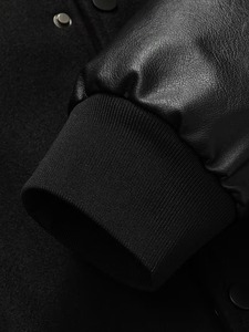 Veste de baseball varsity haut de gamme pour homme, en cuir, avec broderie et patchs personnalisés, manches en cuir, style streetwear, OEM - Product Image 5
