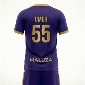 Conjunto de Camiseta y Pantalones Cortos de Fútbol Personalizados con Logotipo, Tallas Grandes, Unisex, Transpirables, Uniforme de Entrenamiento de Fútbol, 100% Poliéster, UPF 50, Secado Rápido - Product Image 2