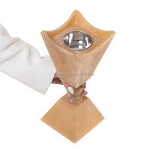 Mabkhara en bois artisanal élégant pour l'oud, finition brillante moderne, encens au charbon de bois pour la décoration religieuse de la maison pour le Ramadan et l'Aïd - Product Image 2