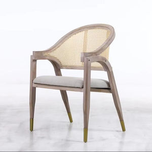Elegante Silla de Comedor Moderna Escandinava con Estructura de Madera Maciza, Asiento Tapizado en Lana y Color Gris, Muebles para Comedor - Product Image 1