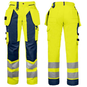 Men's Cotton Hi Vis Reflective Safety <b>Work</b> <b>Pants</b> <b>Cargo</b> Trousers with Anti-Bacterial and Digital Printing - Product Image 1