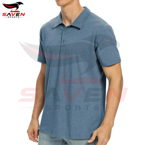 Camisa Polo de Manga Corta Azul para Hombre, Transpirable, de Color Sólido, Producto de la Mejor Calidad, para Uso Casual - Product Image 4
