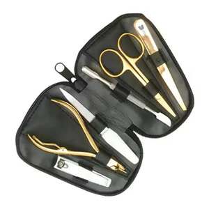 Kit de manucure et pédicure professionnel en acier inoxydable plaqué, avec logo personnalisé, comprenant un repousse-cuticules et un coupe-ongles durables - Product Image 6