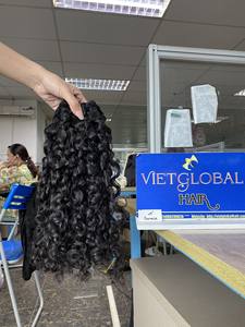 Cutícula rizada birmana alineada cabello crudo vietnamita doble dibujado doble trama paquetes de cabello humano venta a fin de año - Product Image 2