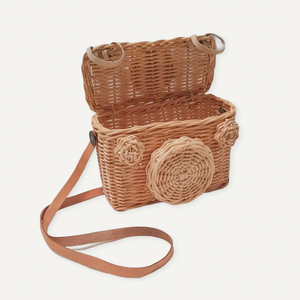 <b>Camera</b> shaped basket for kids natural rattan imaginative play toy decorative & storage baskets - Product Image 5