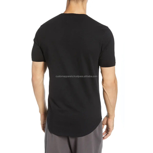 เสื้อยืดสตรีทแวร์ผ้าฝ้ายหนา 220 GSM พิมพ์โลโก้ตามสั่ง สีดำพรีเมียม แบรนด์ส่วนตัว สำหรับผู้ชาย - Product Image 2