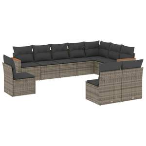 10 piezas Modular gris Poly Rattan Garden Sofa Set Garden Sets - Product Image 2