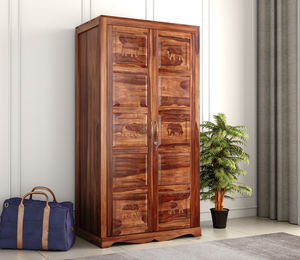 Nouvelle armoire en bois sculptée à la main avec motif d'éléphant, aspect antique, en bois de Sheesham, designs personnalisés disponibles - Product Image 1