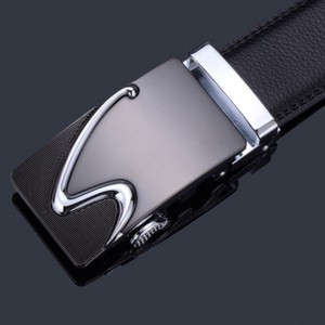 Ceinture en cuir de vachette pour homme, boucle automatique géométrique, 35 mm, style professionnel, OEM - Product Image 3