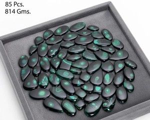 Lot de cabochons en malachite naturelle verte, pierres précieuses polies, pierres en vrac, vente en gros, cabochons pour la fabrication de bijoux - Product Image 2