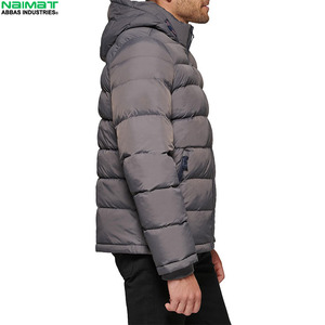 Eco Friendly Recycled Fabric Puffer Jacket Men Green Material Warm Padded Casual <b>Quilted</b> Outwear Parka - Product Image 3