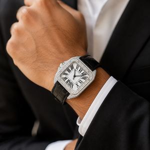 OEM ODM Luxury Mechanical Watch for Men Stainless Steel <b>Square</b> Dial High Quality Analog Dial Moissanite Watch - Product Image 6
