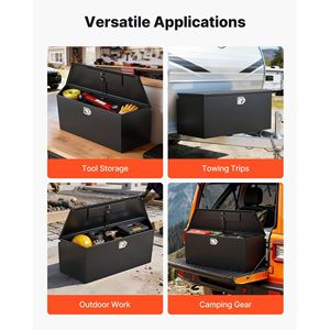 Cassetta Portautensili in Acciaio Rinforzato per Rimorchio 124,5 cm x 35,3 cm x 47,0 cm, Nuovo Organizzatore Portaoggetti Resistente con Chiavi e Staffa per Trasporto Carico - Product Image 6