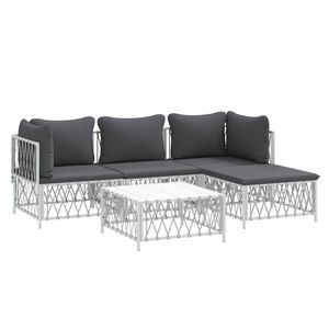 Ensemble de salon de jardin blanc et gris foncé - Product Image 3