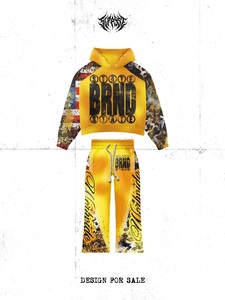 Conjunto de Sudadera con Capucha y Pantalones Deportivos para Hombre, Marca STATE, Estilo Urbano, Estampado, Poliéster, Otoño, Rojo, Negro, Amarillo - Product Image 2