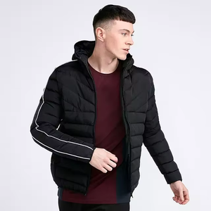 Best Selling Men's Plus Size <b>Waterproof</b> Puffer <b>Jackets</b> <b>White</b> & Black Zipper Front Pocket Hooded Street Wear Adult - Product Image 6
