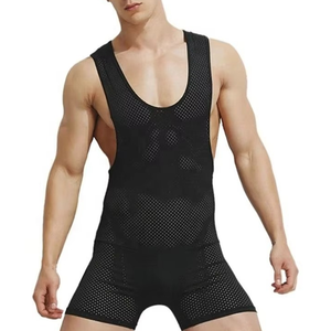 Combinaison de lutte pour hommes, tissu respirant et anti-humidité avec ajustement compressif pour l'entraînement et les combats - Product Image 1