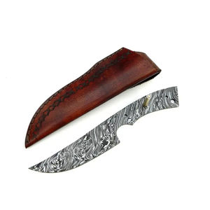 ใบมีดเหล็กดามัสกัสทำมือแบบกำหนดเองของ Burraq สำหรับทำมีดอเนกประสงค์ลายหยดน้ำ ของขวัญที่สมบูรณ์แบบสำหรับใช้งานกลางแจ้ง - Product Image 1