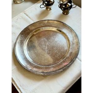 Assiette de présentation en laiton style floral, finition argentée, qualité supérieure, style américain, pour événements, vaisselle de table, assiettes décoratives - Product Image 4