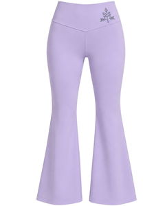 Manufacturer Custom Lavender Women Flared Yoga Set Seamless Sports Bra And High Waist <b>Bell</b> Bottom Leggings Activewear <b>Outfit</b> Set - Product Image 5