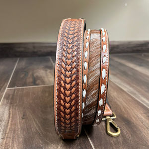 สายกีตาร์อะคูสติกสไตล์โบฮีเมียนใหม่2025อุปกรณ์มือหนังวัวแท้สไตล์ตะวันตกเปลี่ยนสายกระเป๋า - Product Image 3